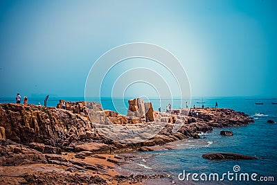 Asia China ï¼ŒQingdao, Shandong Provinceï¼ŒSeaside Scenery Editorial Stock Photo